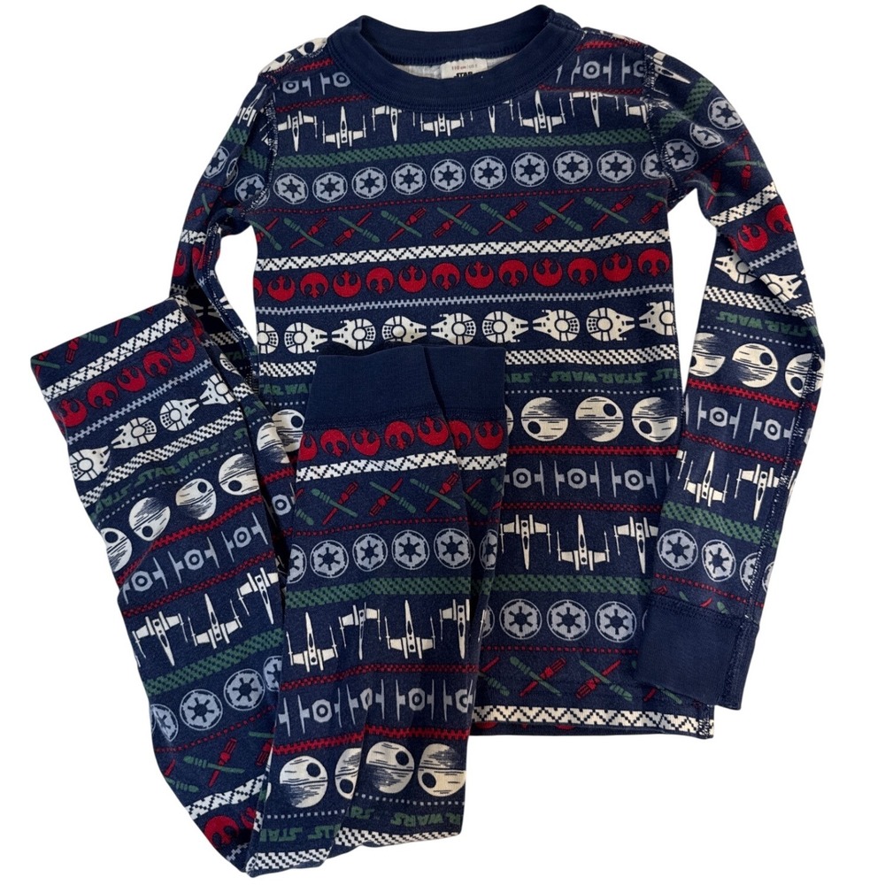 Hanna Andersson Star Wars Holiday Fair Isle Long John 2 Piece Pajama set kid 5